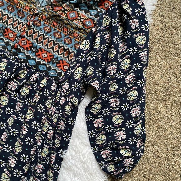 Umgee Dress Boho Floral Tribal Aztec Lightweight Multicolor Half Sleeve Medium - Picture 4 of 8